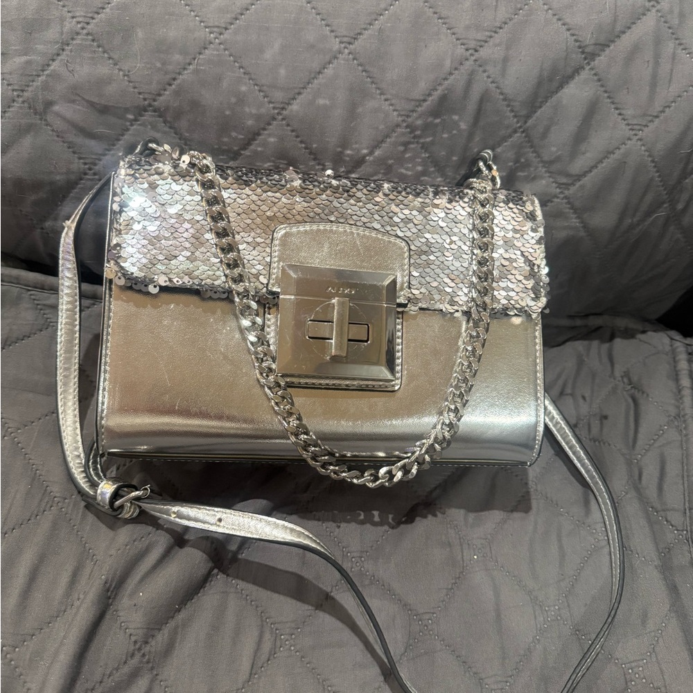 Aldo Silver Sequin Crossbody Bag